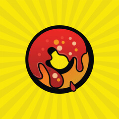 Print,illustration, vector, food, color, design, art, sweet, cake, cheese, decoration, chocolate, dessert, icon, snack, spice, ketchup, hot, chili, red, orange, donut, jelly, gel, sweet, ketchup, sauc