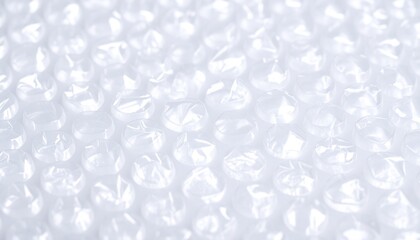 Shiny bubble wrap close-up with cool blue lighting