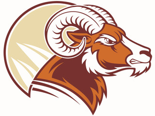 Obraz premium Bold, stylized ram head logo, perfect for branding.