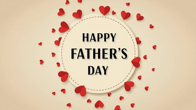 Simple and Sweet Father’s Day Animation with Red Hearts – Perfect for Card Designs, Social Media Posts, and Minimalist June 16 Celebrations Honoring Loving Father Figures