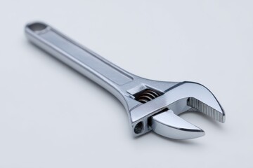 Obraz premium Adjustable wrench placed diagonally on white background