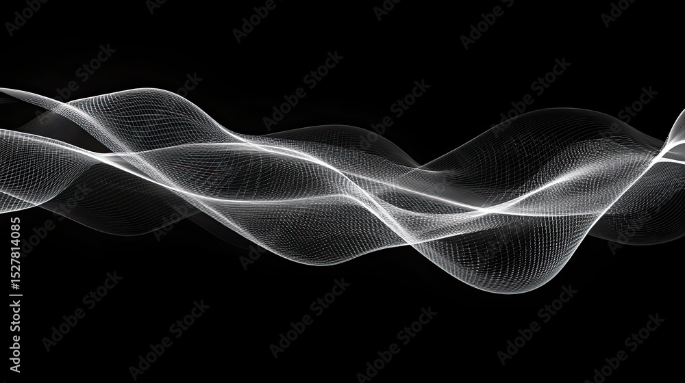 Poster abstract wave patterns on black background