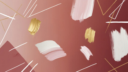 Modern textured art background in gold and red