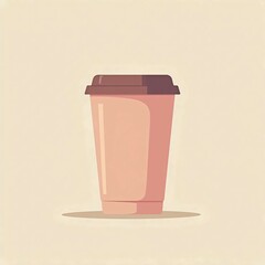 pastel Coffee cup icon  in minimalistic style