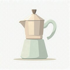 pastel Geyser coffee maker. Tableware. illustration isolated on white background