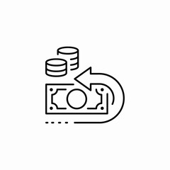 cash return icon sign vector