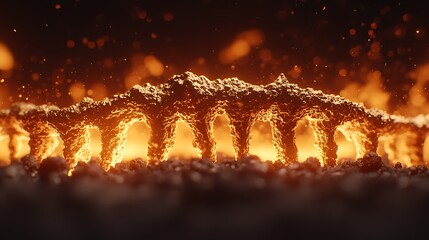 Glowing DNA Strand Abstract Molecular Structure Scientific Background Image