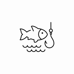 Obraz premium fish catch icon sign vector