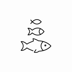 fish size variety icon sign vector