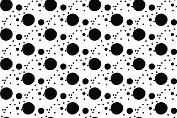 Black and White Polka Dot Seamless Pattern – Classic Vector Design for Fabric, Backgrounds, Print, Packaging, and Interior Decor