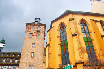 Tower of Strasbourg civil hospital. University hospital in Strasbourg, France
