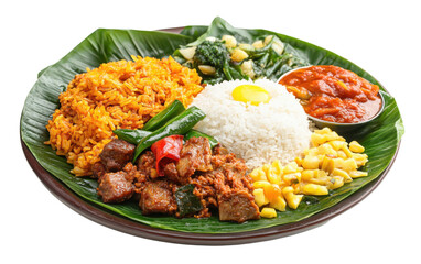 Plate of food with rice, beans, and vegetables