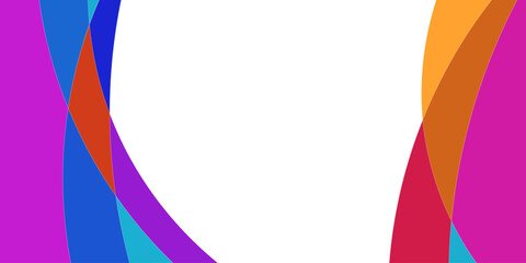 Abstract design with overlapping, curved shapes in vibrant colors