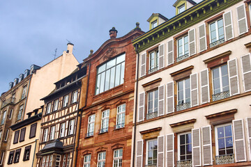 Beautiful architecture of old buildings in the center of Strasbourg, France