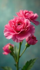 Obraz premium Close-up of vibrant carnations, softly blurred background suggesting a tranquil spa-like atmosphere Perfect for relaxation, aromatherapy, floral design, and wellness concepts , tranquility, nature