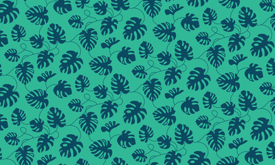 Floral liana green pattern vector seamless ornament for textile, fabric, interior, ceramic, wallpaper, paper decoration