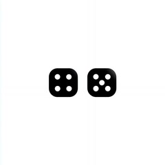Two dice are shown on a white background. The dice are black and white
