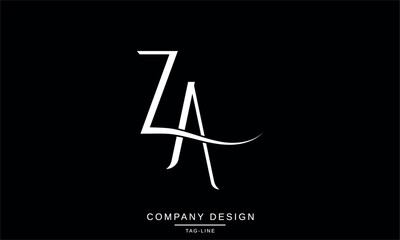 AZ, ZA Abstract Letters Logo Monogram Design Font Icon Initials