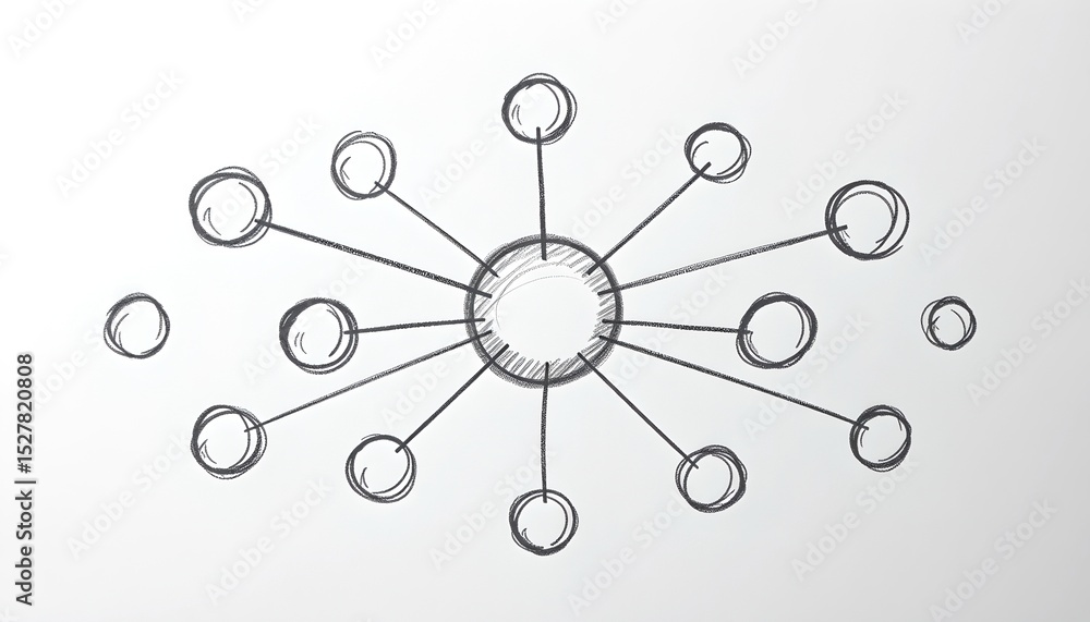 Poster a drawn graphic representing a network or connection system