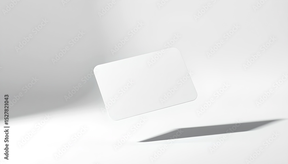 Aufkleber A minimalist image of a floating card with a shadow, perfect for various uses 