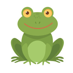 Cute frogs. Flat vector clipart, illustration with isolated background.