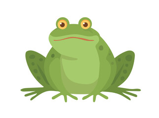 Cute frogs. Flat vector clipart, illustration with isolated background.