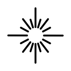 Radiant Sun Symbol with Rays, Perfect for Various Creative and Artistic Uses and Projects