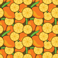 mango and orange vector repeated pattern, seamless pattern design