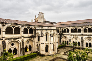 Fototapeta premium Cloister of Silence at Alcobaca monastery, Mosteiro de Santa Maria de Alcobaca at Alcobaca, Portugal