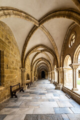 Fototapeta premium Gothic romanesque cloister of old Coimbra Cathedral, Se Velha de Coimbra in Portugal