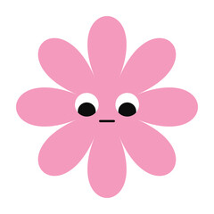 Stylized flower face with bright color and sorrowful mood. Perfect for abstract emotional themes.