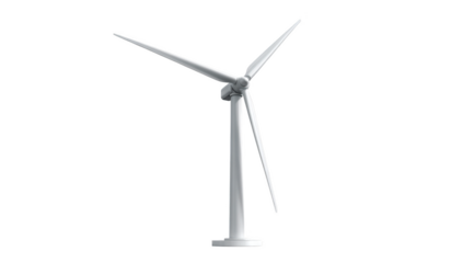 Clean enegy windmill png in 3d transparent for generator presentation.