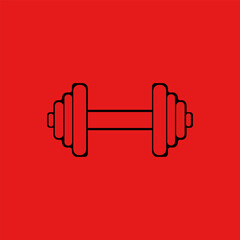 Dumbbell Icon Simple Line Art Design for Fitness and Exercise