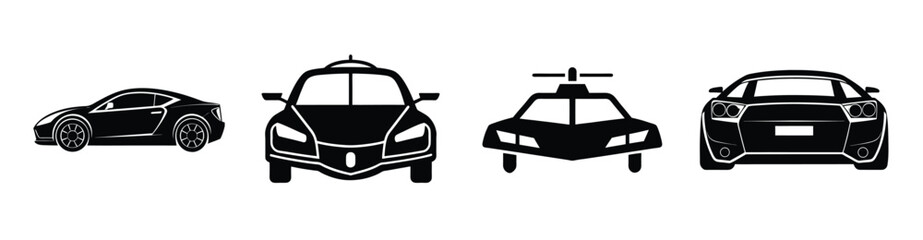 Classic sports car silhouette vector on white background