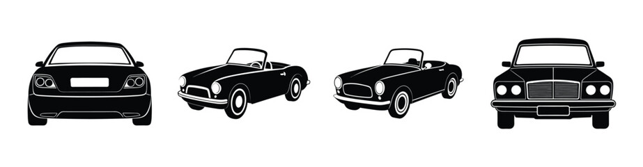 GT sports car silhouette vector on white background