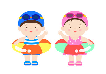 수영복 입은 어린이