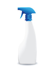 White bottle with blue cap, designed specifically for cleaning products mockup