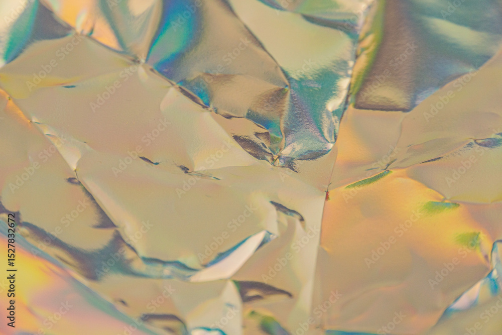 Aufkleber an abstract image of a faceted, metallic crystalline structure with multiple reflective surfaces and
