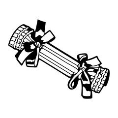 holiday cracker with ribbons illustration