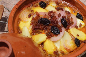 Fresh Moroccan Tajine or Tagine with Vegetables, Amazigh Tajine