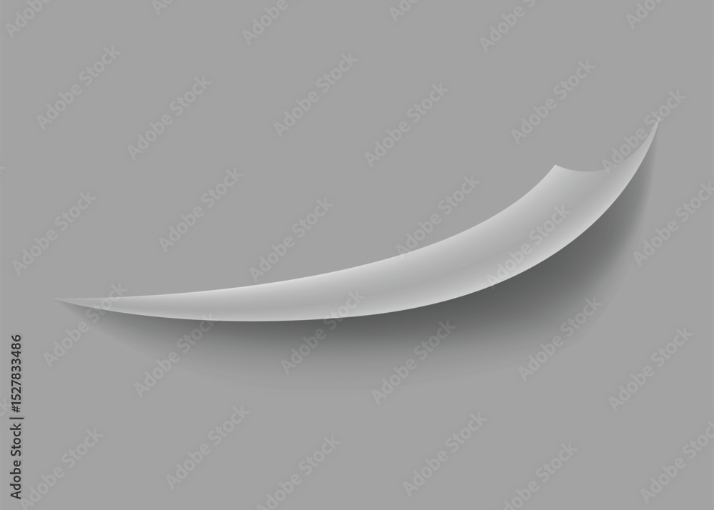 Poster curled paper corner. curve page corner, page edge curl and bent paper sheet with realistic shadow. p