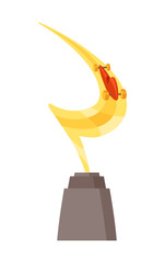 Awards cup icon. Trophy symbol, winners cup, for first place. Champions trophy, 1st prize reward. Symbol of victory in sporting event, competition. Vector cartoon illustration