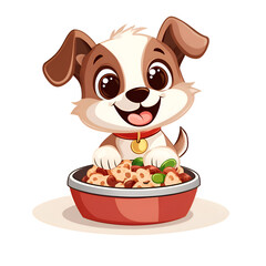 cat and dog food, cartoon ,isolated on transparent background png