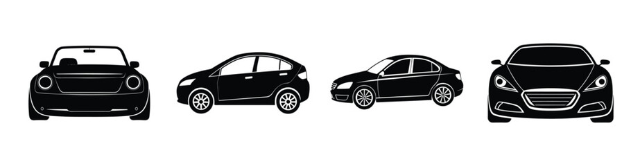 Bold supercar silhouette vector on white background