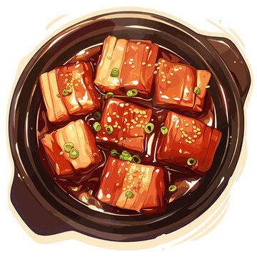 Dongpo Pork Belly in Claypot with Scallions and Sauce