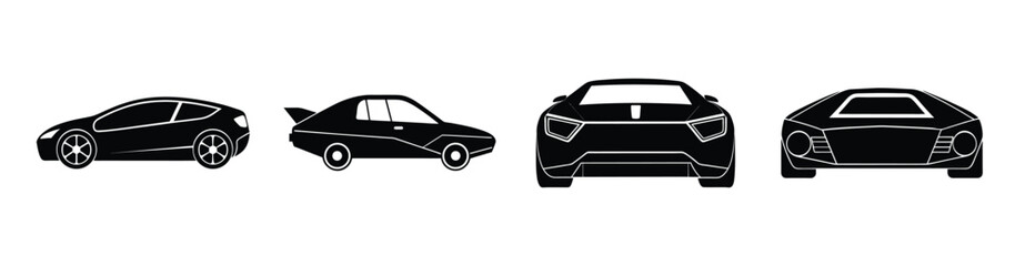 Racing prototype sports car silhouette vector on white background
