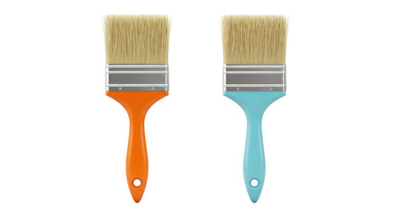 Isolated Two Paintbrushes