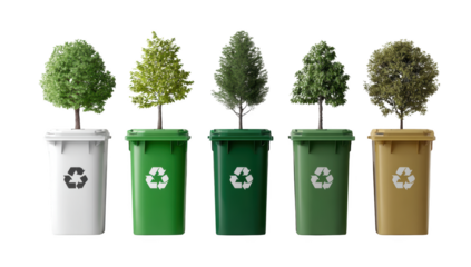 Esg bin png mockup in 3d without background for decoration.