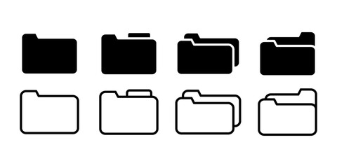 Vector illustration of Folder icon set isolated on transparent background
