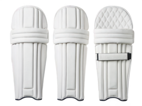Cricket batting pads png cricket leg guards png sports safety pads png padded shin protectors png professional batting pads png cricket match gear png transparent background image